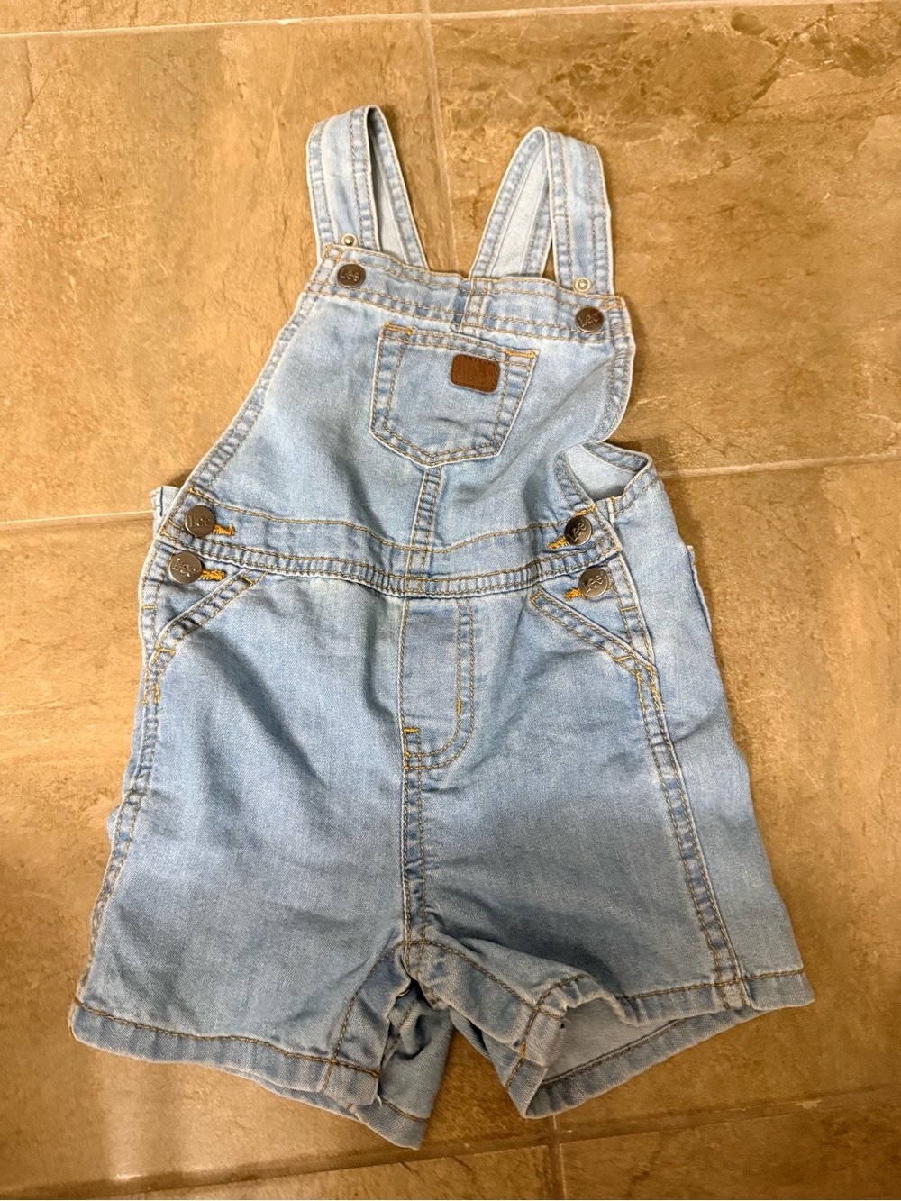 Vintage Lee Light Blue Denim overalls Sz 24 months
